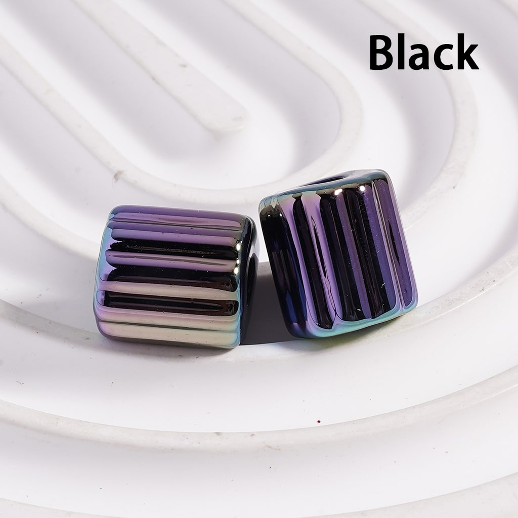 Acrylic Beads UV Coating Cute Cylinder with Stripes, Solid Color, 10*12MM(Single Color is available for 500pcs(Whole Bag) Only)
