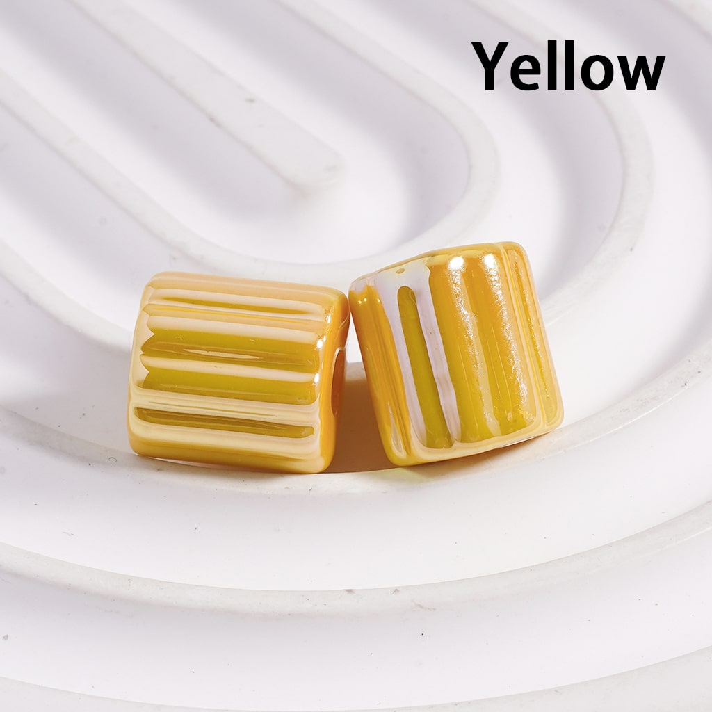 Acrylic Beads UV Coating Cute Cylinder with Stripes, Solid Color, 10*12MM(Single Color is available for 500pcs(Whole Bag) Only)