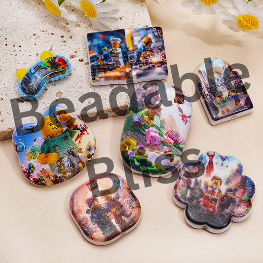 Acrylic Beads Pendants Building Block Bricks Series, Random Mix