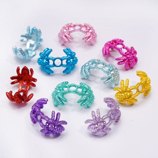 Bead Cages with Two Spiders, Alloy Bead Cap, Multi-Color, Random Mix (They Fit 14MM Beads)