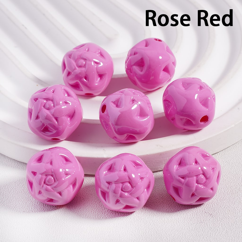 Acrylic Beads Cute Star Design in Solid Color, 16MM (Single Color is available for 300pcs(Whole Bag) Only)