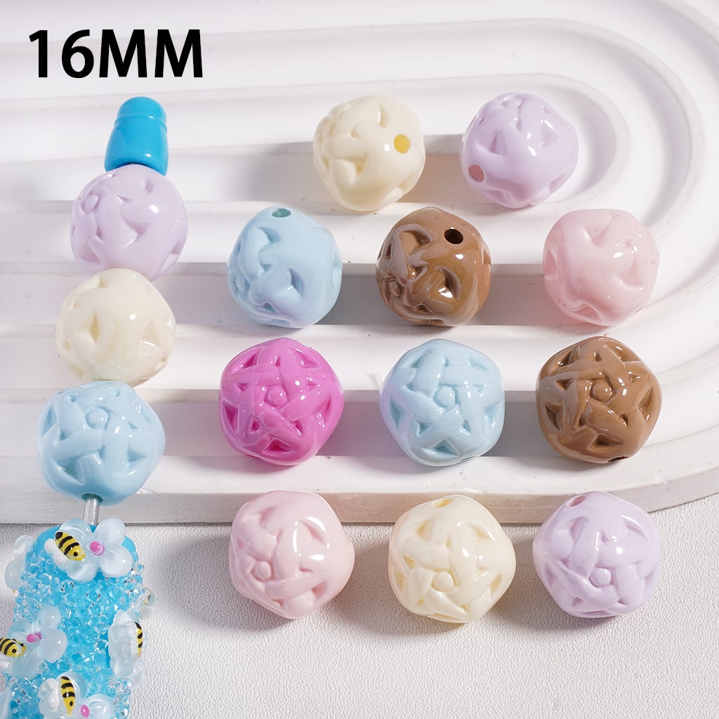 Acrylic Beads Cute Star Design in Solid Color, 16MM (Single Color is a ...