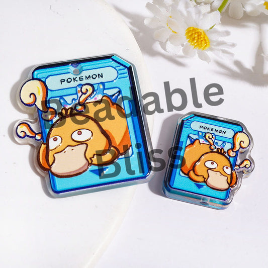 Small Monster Character Series in Orange Blue Pink Purple Acrylic Pendants, Large Size Random Mix Multi-Color