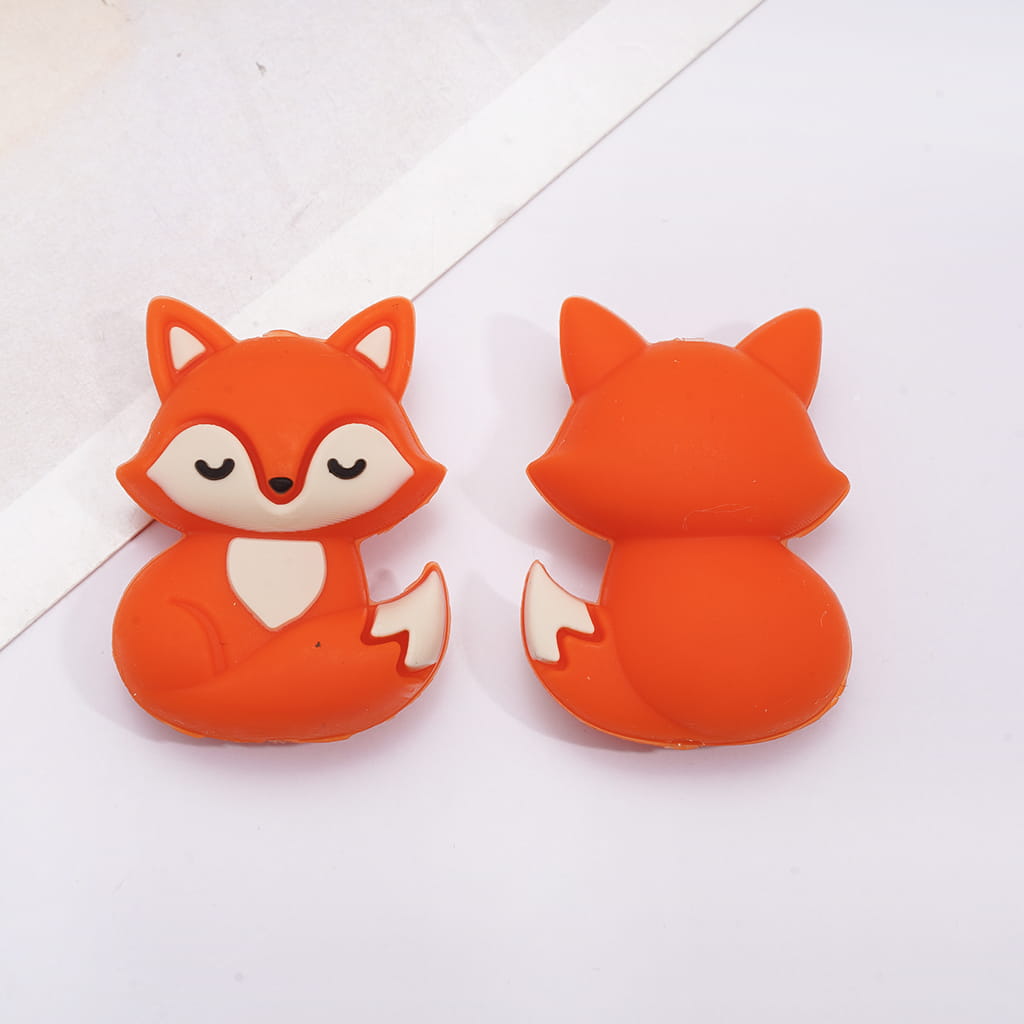 Silicone Focal Beads 3D Various Colors Gnome Elf Series and Sleeping Fox Autumn Theme
