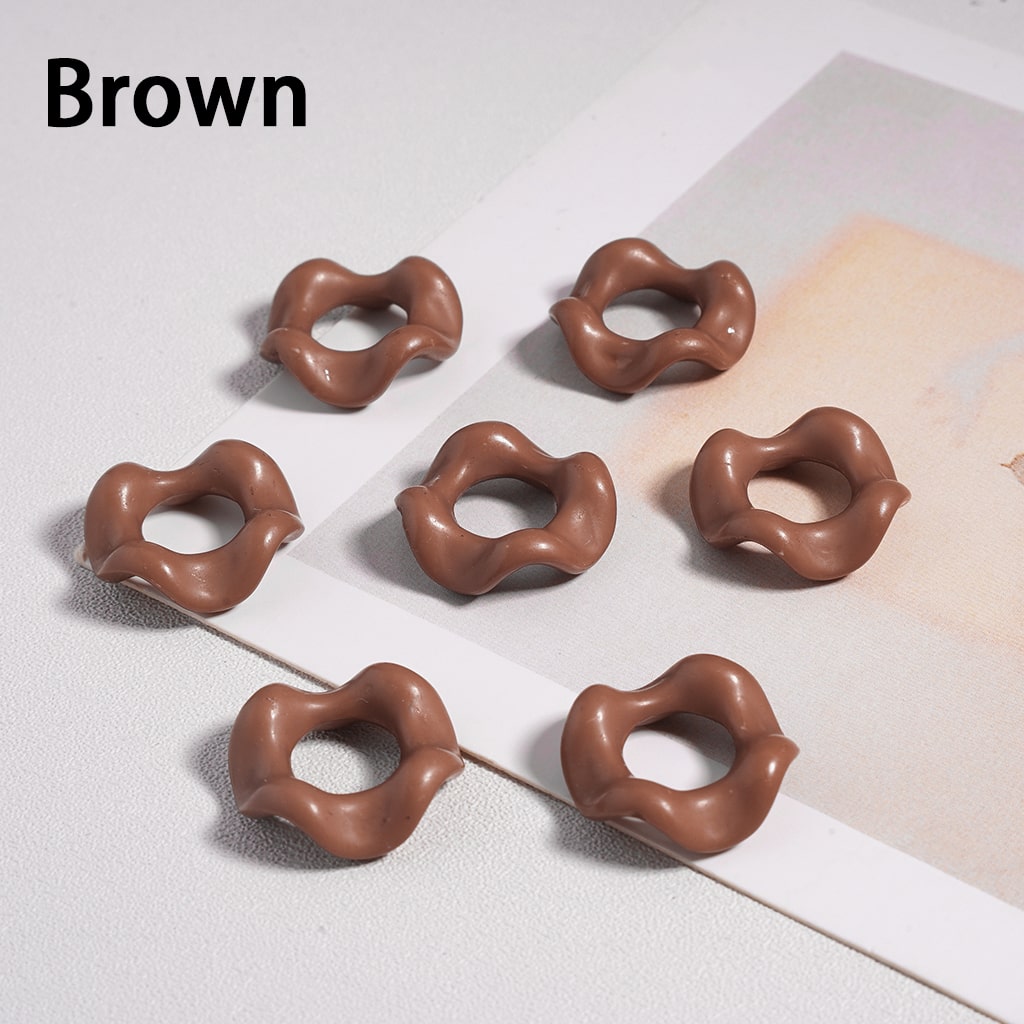 Acrylic Beads Wavy Shape Spacer Large Hole, Solid Color, 16MM, Random Mix (No Additional Processes) // (Single Color is available for 1100pcs(Whole Bag) Only)