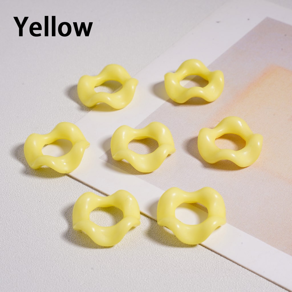 Acrylic Beads Wavy Shape Spacer Large Hole, Solid Color, 16MM, Random Mix (No Additional Processes) // (Single Color is available for 1100pcs(Whole Bag) Only)