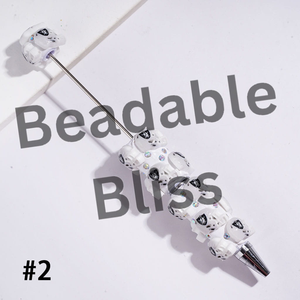 Beadable Clay Pens with American Football Helmet and AB Rhinestones, Assorted Team Series