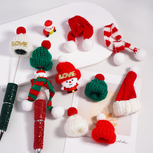Christmas Series Knitted Woolen Yarn Hat Scarf Jewelry Accessories