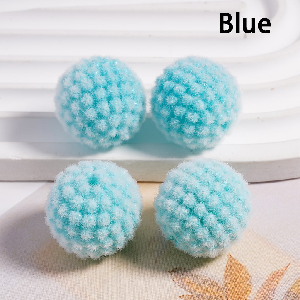 Acrylic Beads Flocked Round Ball Waxberry Bubble Solid Color, 20MM (Single Color is available for 100pcs(Whole Bag) Only)
