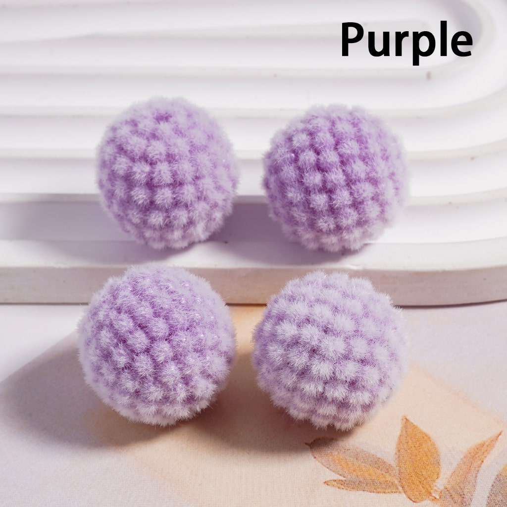 Acrylic Beads Flocked Round Ball Waxberry Bubble Solid Color, 20MM (Single Color is available for 100pcs(Whole Bag) Only)