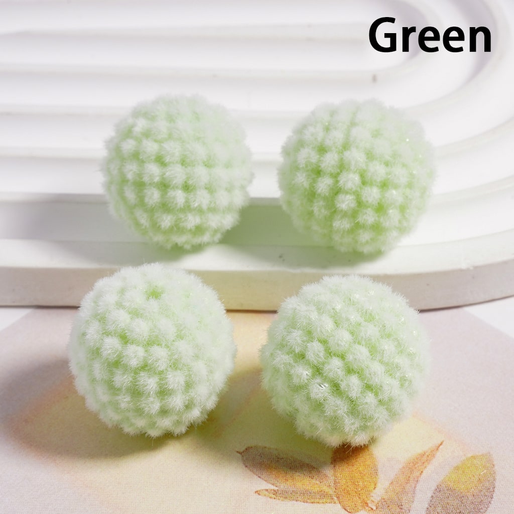 Acrylic Beads Flocked Round Ball Waxberry Bubble Solid Color, 20MM (Single Color is available for 100pcs(Whole Bag) Only)