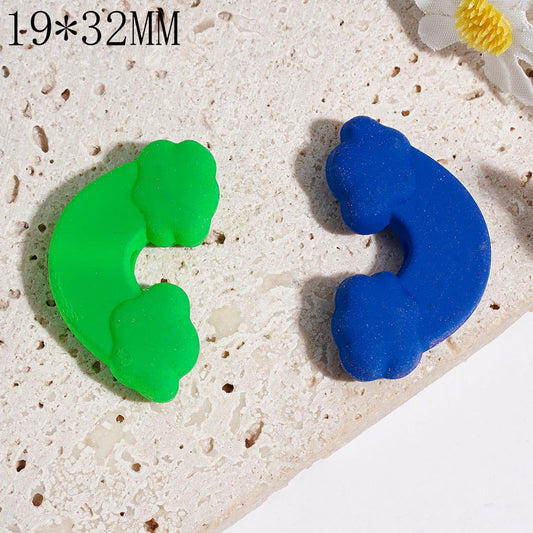 Acrylic Beads with Rainbow Cloud, 19*32MM Neon Colors Random Mix