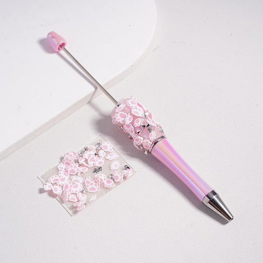 DIY Bling Bling Wraps Tapes with Cute Pink Paw Prints Clear  Cone Shape Rhinestones for Pen, Around 40*28MM, (78pcs in 1 Sheet), Please Read the Description