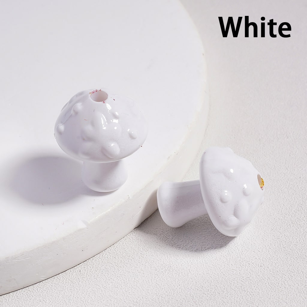 Acrylic Beads Cute Mushroom in Solid Color, 18MM Height (with Stoving Varnish Process)  (Single Color is available for 200pcs(Whole Bag) Only)