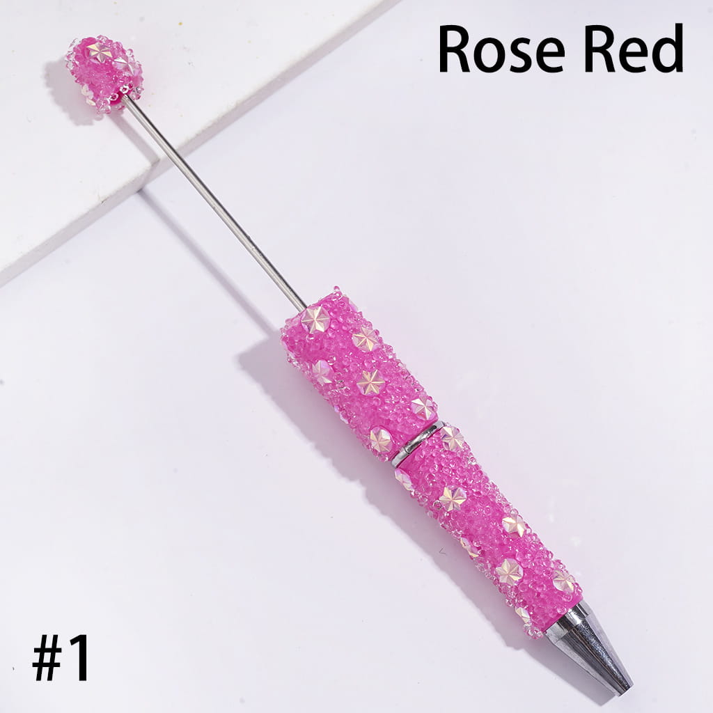 Sugar Beadable Pens with UV Coating Snowflake and Clear Cone Shape Rhinestones, Muti Colors