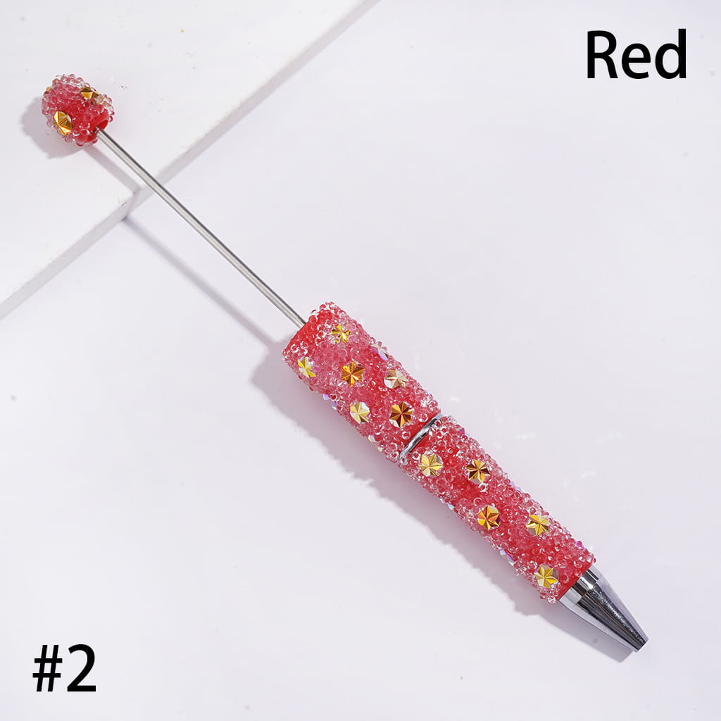 Sugar Beadable Pens with UV Coating Snowflake and Clear Cone Shape Rhinestones, Muti Colors