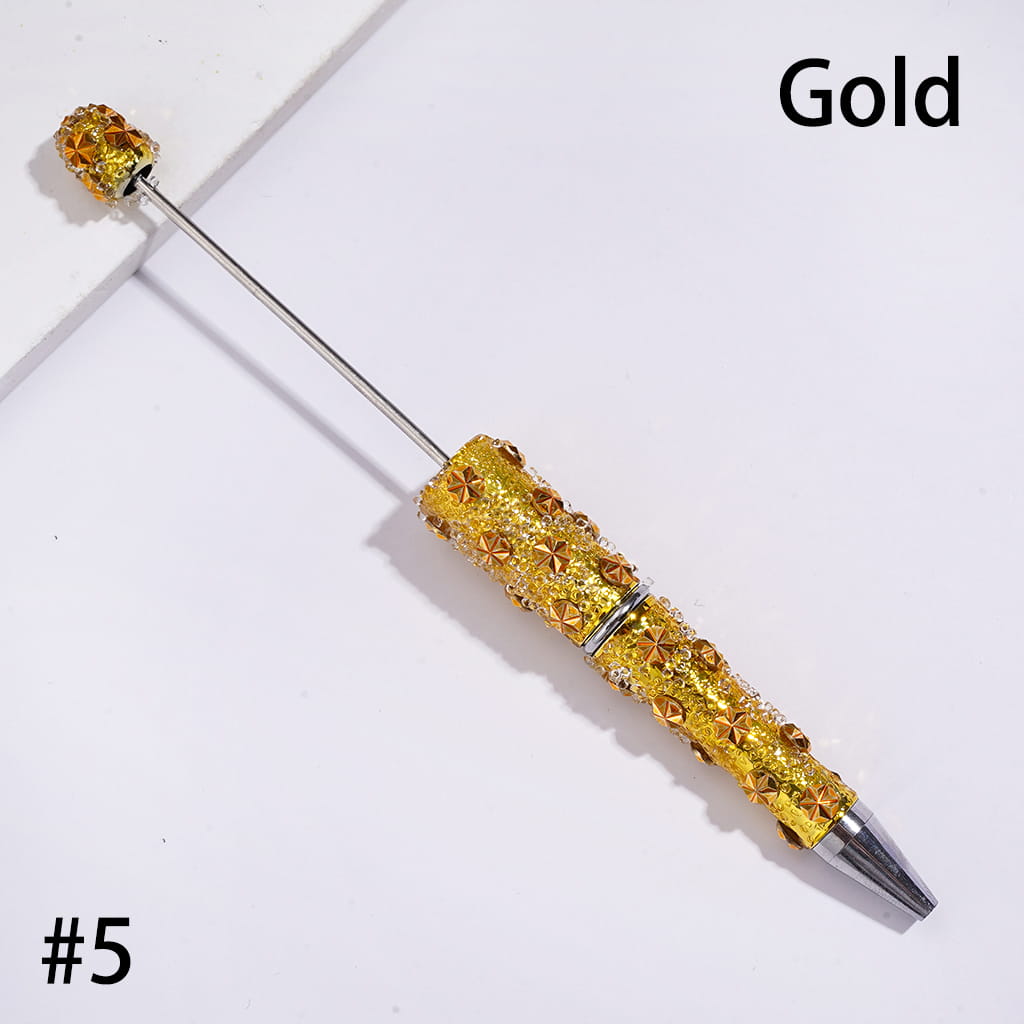 Sugar Beadable Pens with UV Coating Snowflake and Clear Cone Shape Rhinestones, Muti Colors