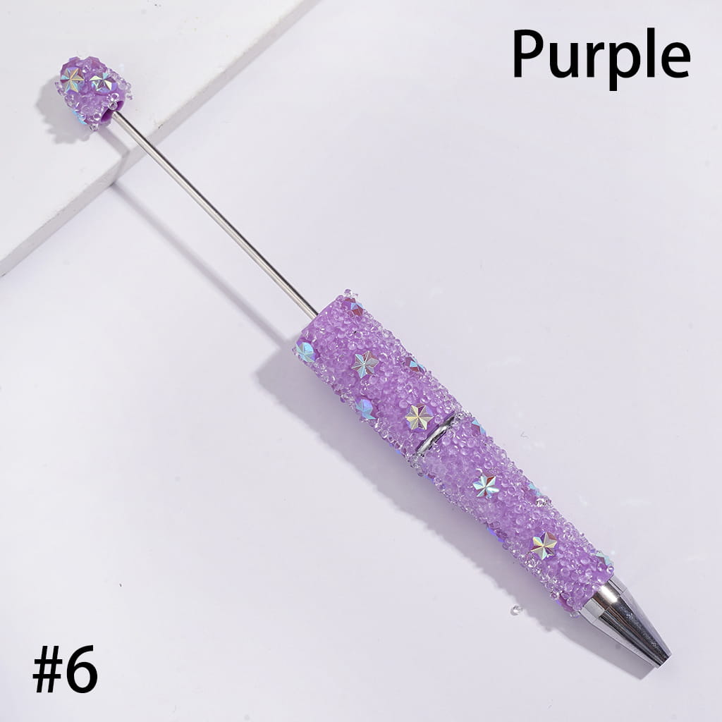 Sugar Beadable Pens with UV Coating Snowflake and Clear Cone Shape Rhinestones, Muti Colors