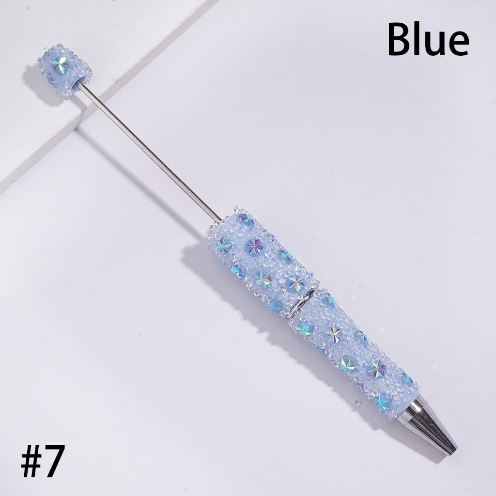 Sugar Beadable Pens with UV Coating Snowflake and Clear Cone Shape Rhinestones, Muti Colors