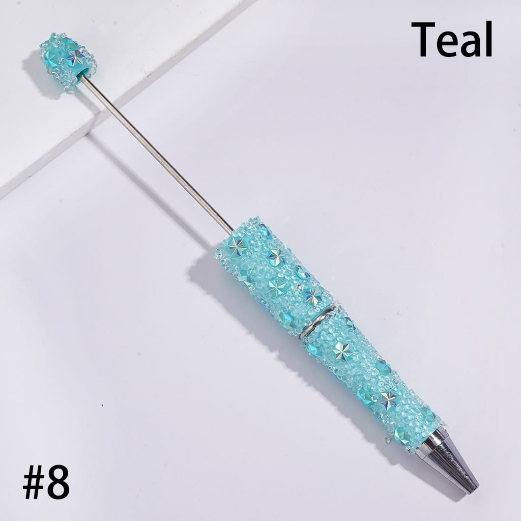 Sugar Beadable Pens with UV Coating Snowflake and Clear Cone Shape Rhinestones, Muti Colors