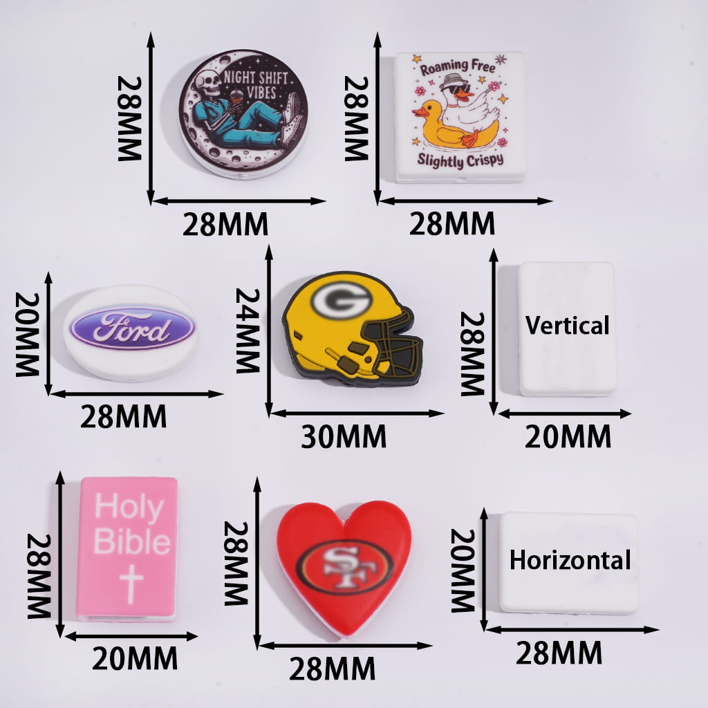 Customization of Double-Side Flat Printing Silicone Focal Beads - READ THE DESCRIPTION