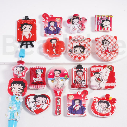 Acrylic Beads Pendants Cute Bett Boo Series Mix