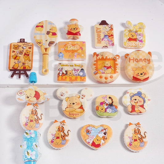 Acrylic Beads Pendants Frosted Effect Cute Winni the Poo Series Mix
