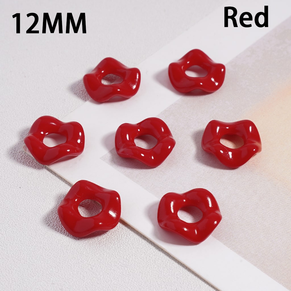 Glossy Cute Multi-Color Wavy Shape Acrylic Spacer Beads, 12MM (With Stoving Varnish Process) //  (Single Color is available for 500pcs(Whole Bag) Only)