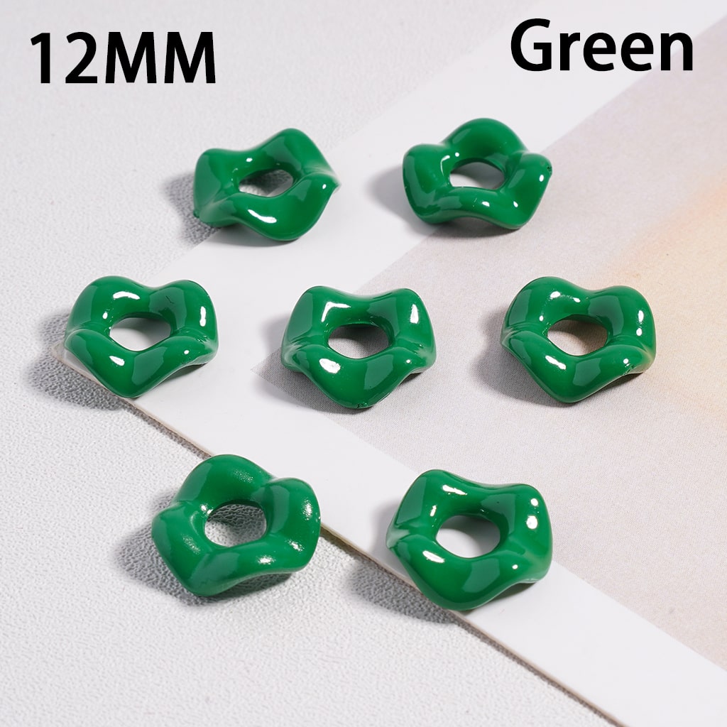 Glossy Cute Multi-Color Wavy Shape Acrylic Spacer Beads, 12MM (With Stoving Varnish Process) //  (Single Color is available for 500pcs(Whole Bag) Only)