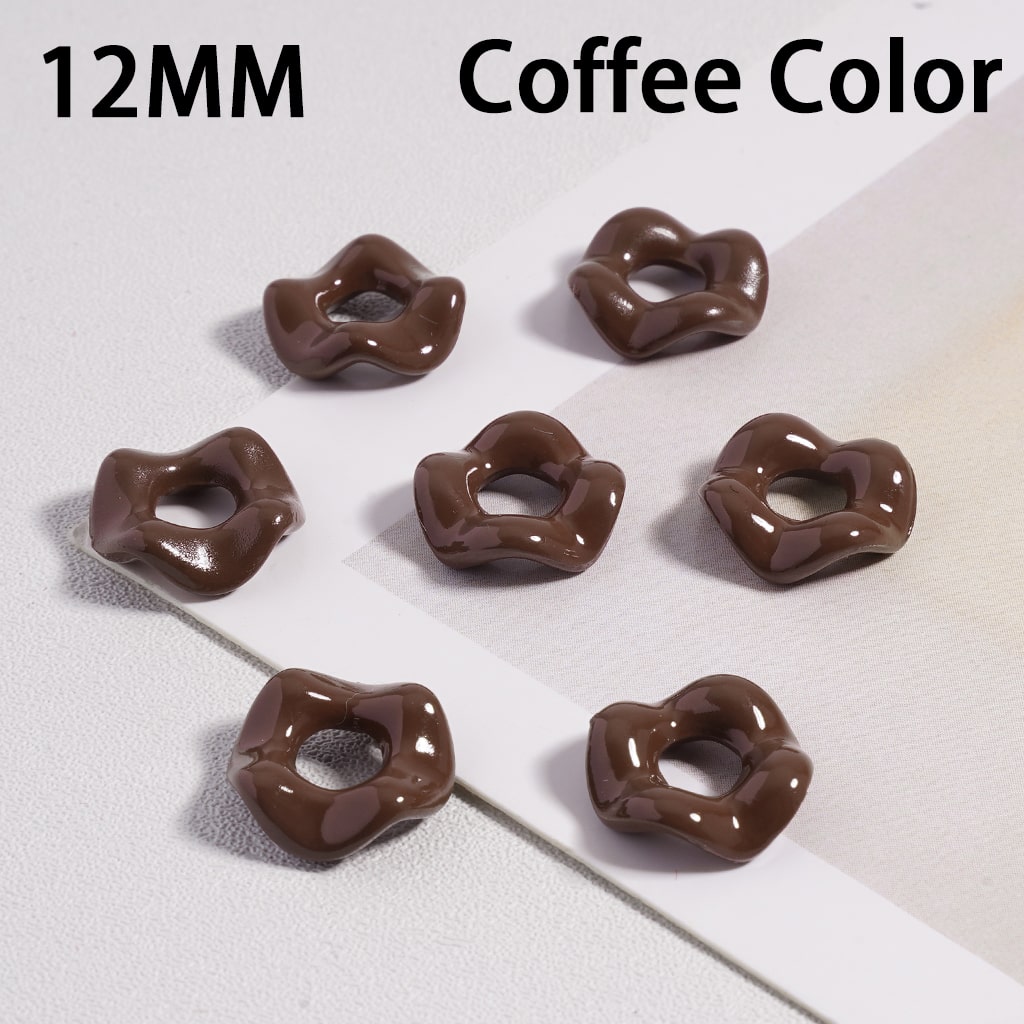 Glossy Cute Multi-Color Wavy Shape Acrylic Spacer Beads, 12MM (With Stoving Varnish Process) //  (Single Color is available for 500pcs(Whole Bag) Only)