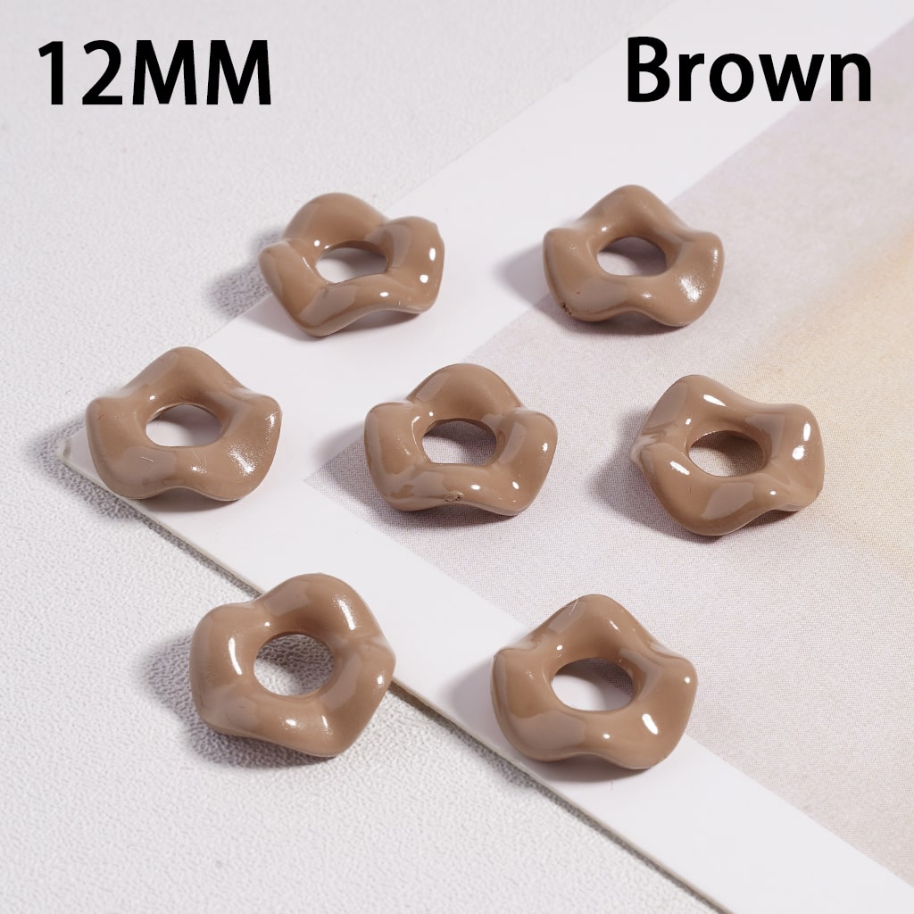 Glossy Cute Multi-Color Wavy Shape Acrylic Spacer Beads, 12MM (With Stoving Varnish Process) //  (Single Color is available for 500pcs(Whole Bag) Only)