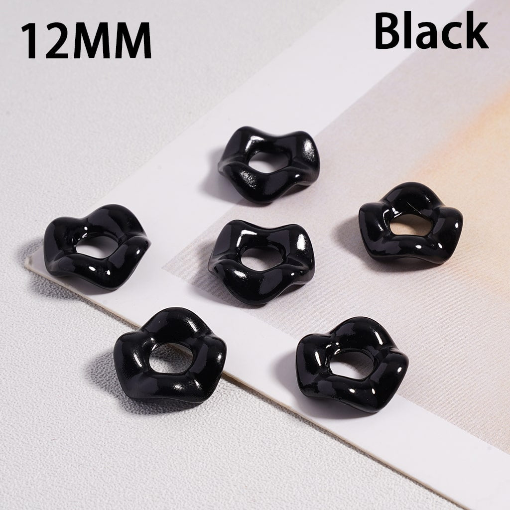 Glossy Cute Multi-Color Wavy Shape Acrylic Spacer Beads, 12MM (With Stoving Varnish Process) //  (Single Color is available for 500pcs(Whole Bag) Only)