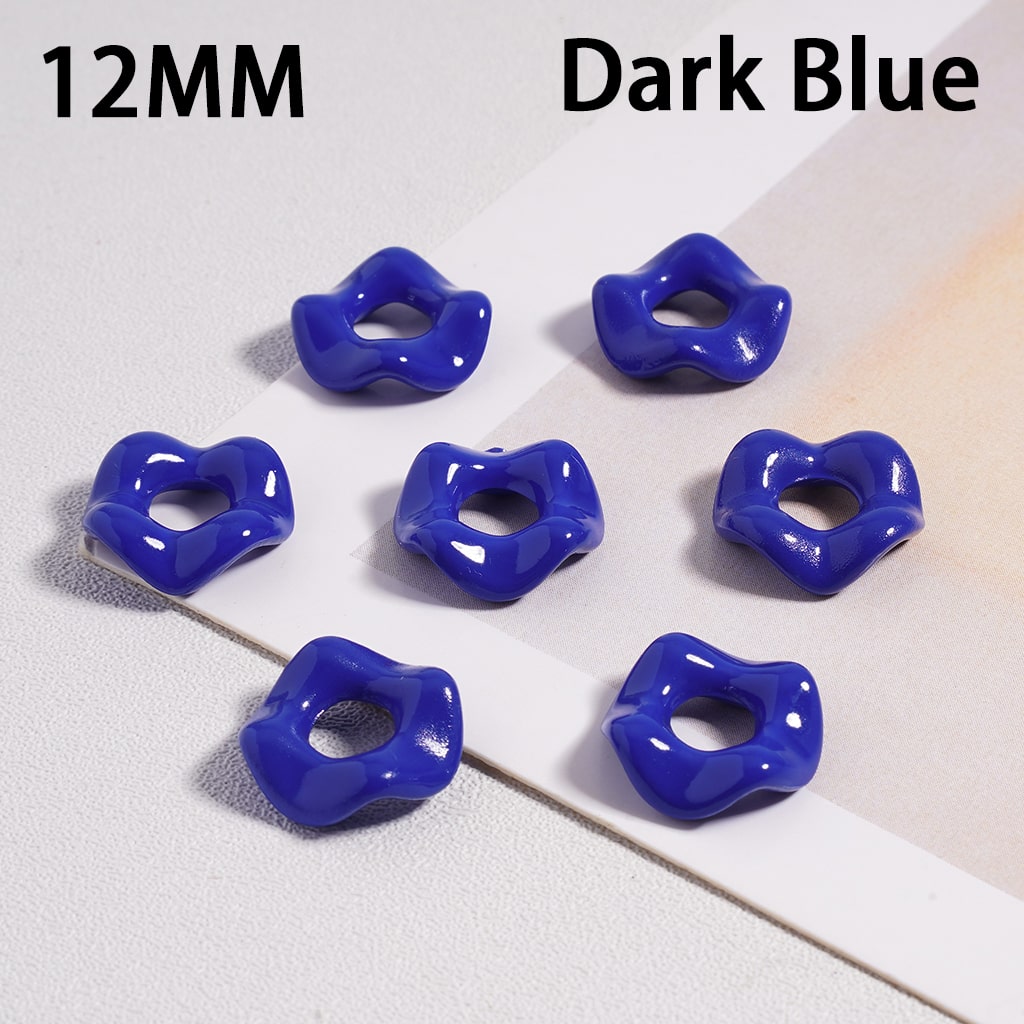 Glossy Cute Multi-Color Wavy Shape Acrylic Spacer Beads, 12MM (With Stoving Varnish Process) //  (Single Color is available for 500pcs(Whole Bag) Only)