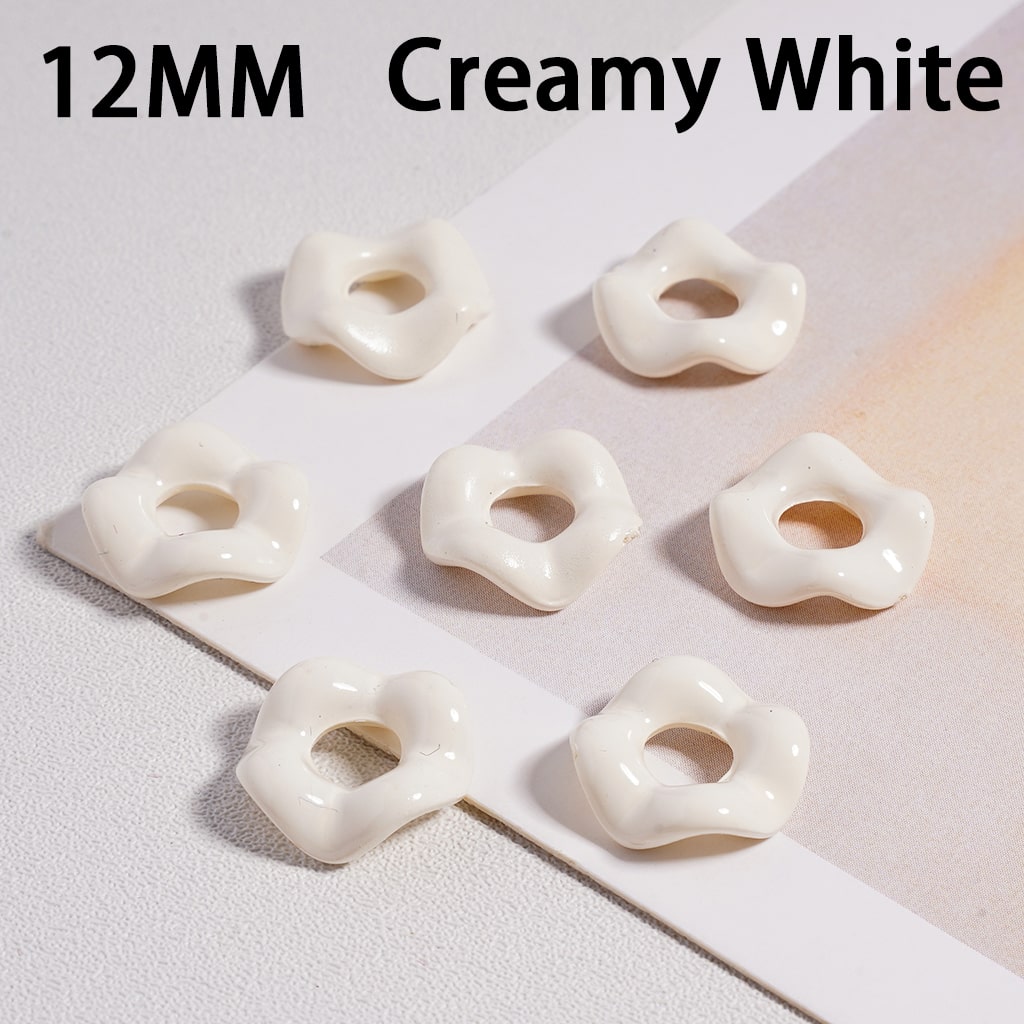 Glossy Cute Multi-Color Wavy Shape Acrylic Spacer Beads, 12MM (With Stoving Varnish Process) //  (Single Color is available for 500pcs(Whole Bag) Only)