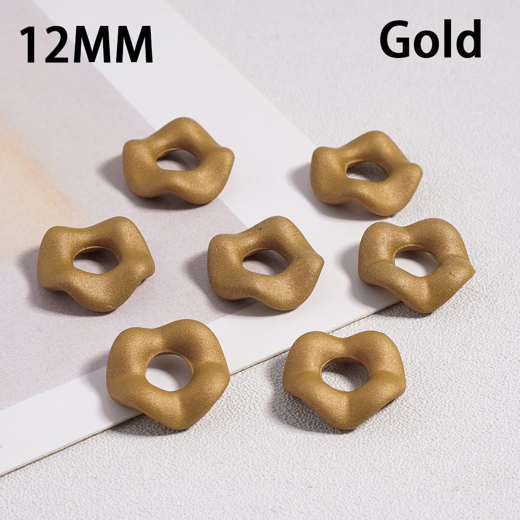 Acrylic Spacer Beads Rubber Painted Wavy Shape, Solid Color, 12MM (Single Color is available for 500pcs(Whole Bag) Only)