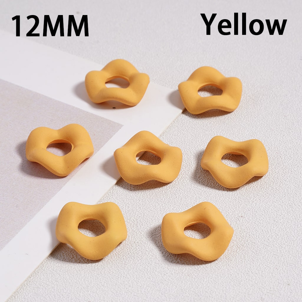 Acrylic Spacer Beads Rubber Painted Wavy Shape, Solid Color, 12MM (Single Color is available for 500pcs(Whole Bag) Only)