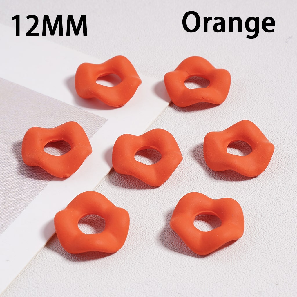 Acrylic Spacer Beads Rubber Painted Wavy Shape, Solid Color, 12MM (Single Color is available for 500pcs(Whole Bag) Only)