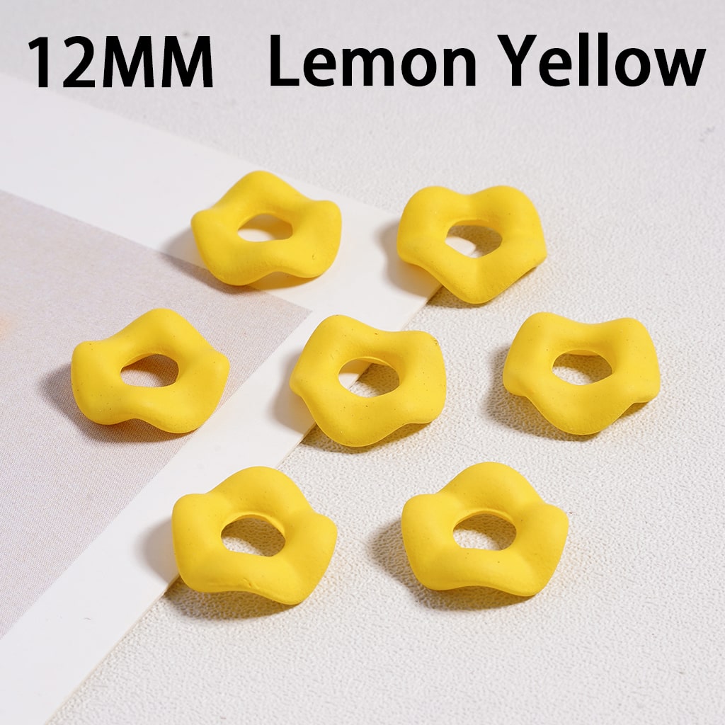 Acrylic Spacer Beads Rubber Painted Wavy Shape, Solid Color, 12MM (Single Color is available for 500pcs(Whole Bag) Only)