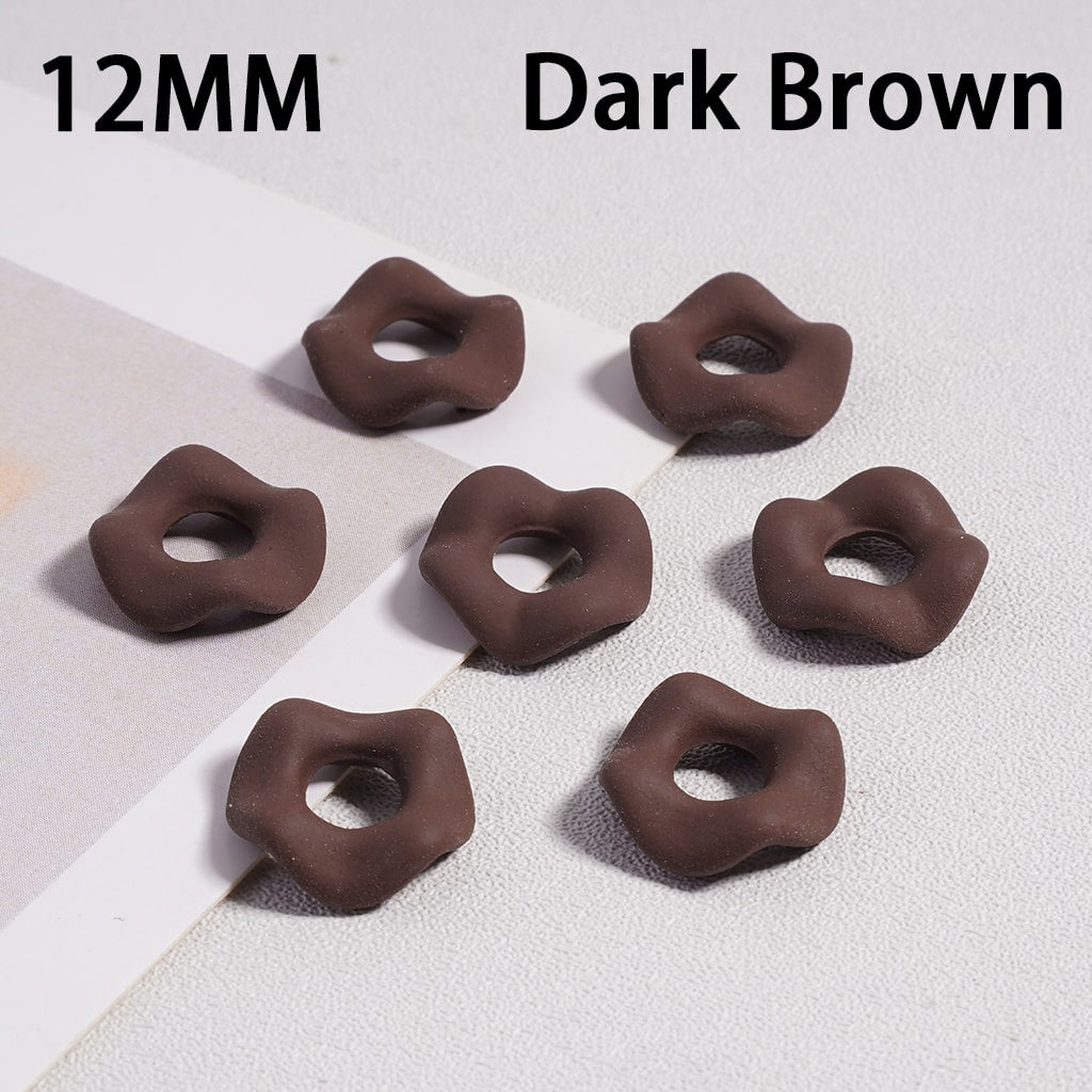 Acrylic Spacer Beads Rubber Painted Wavy Shape, Solid Color, 12MM (Single Color is available for 500pcs(Whole Bag) Only)