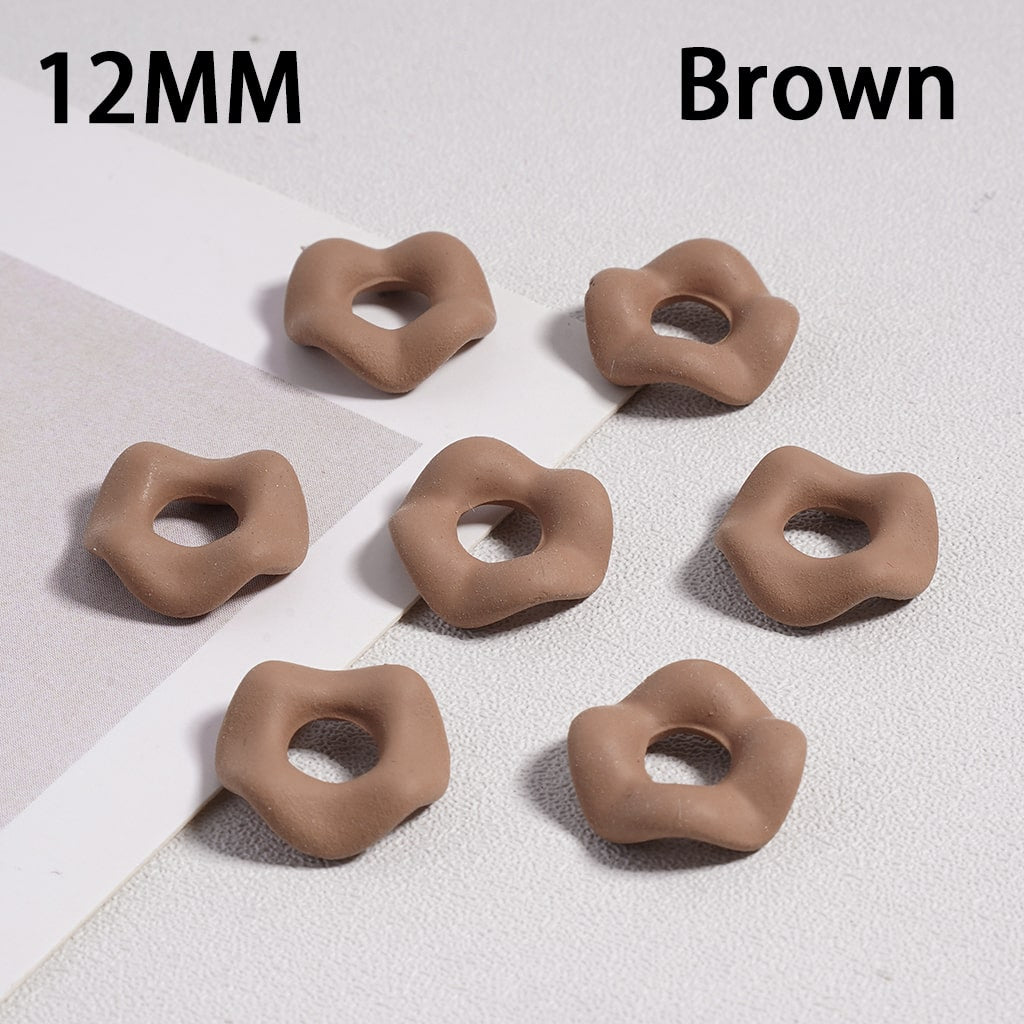 Acrylic Spacer Beads Rubber Painted Wavy Shape, Solid Color, 12MM (Single Color is available for 500pcs(Whole Bag) Only)