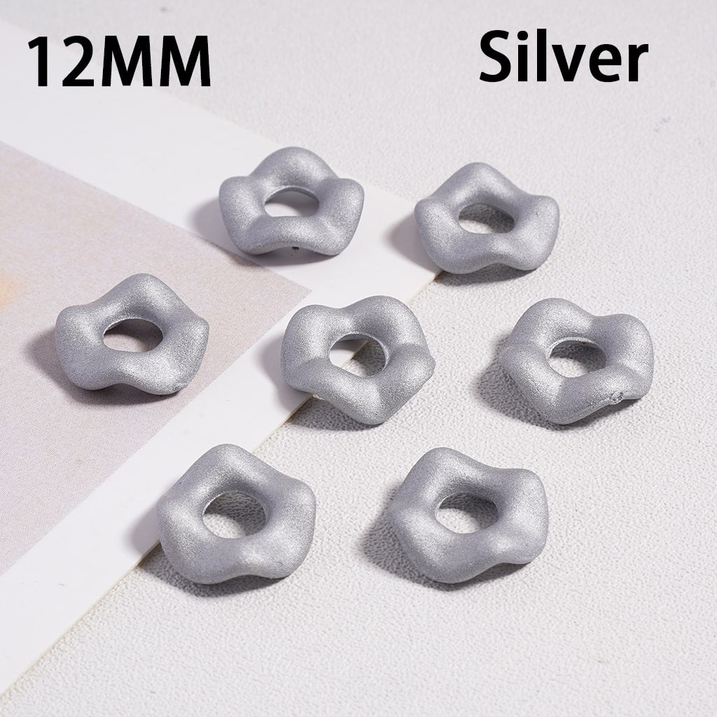 Acrylic Spacer Beads Rubber Painted Wavy Shape, Solid Color, 12MM (Single Color is available for 500pcs(Whole Bag) Only)