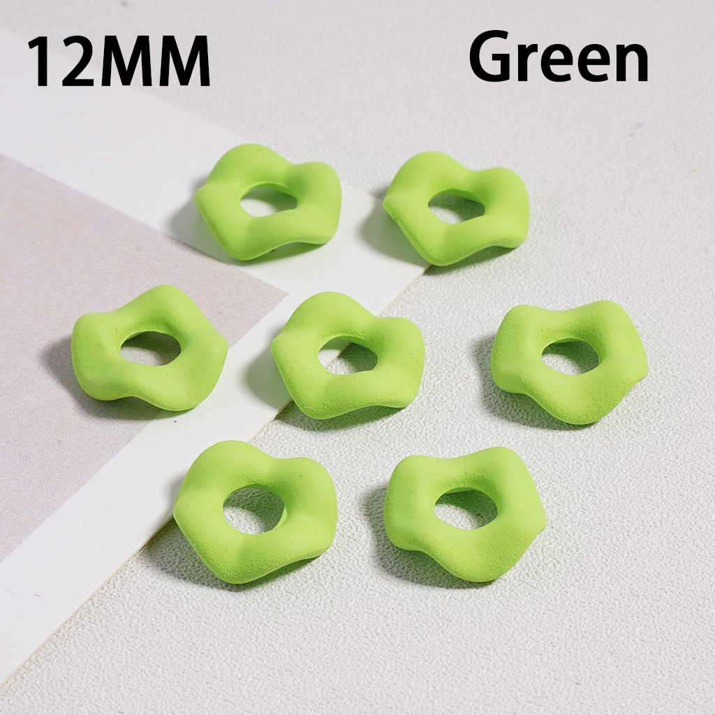 Acrylic Spacer Beads Rubber Painted Wavy Shape, Solid Color, 12MM (Single Color is available for 500pcs(Whole Bag) Only)
