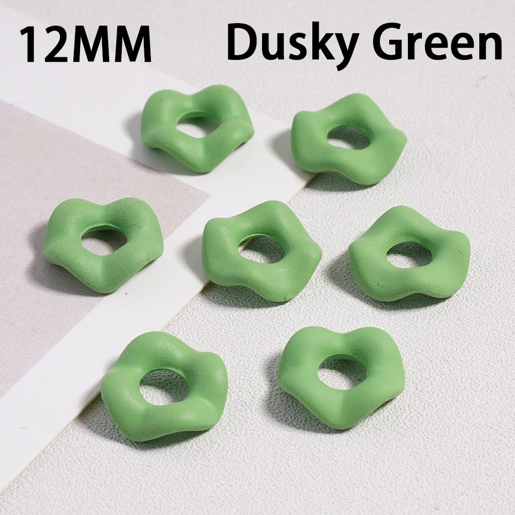Acrylic Spacer Beads Rubber Painted Wavy Shape, Solid Color, 12MM (Single Color is available for 500pcs(Whole Bag) Only)