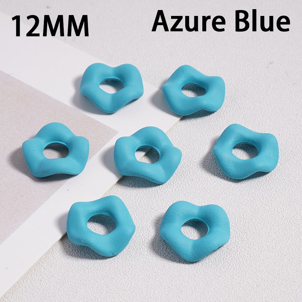 Acrylic Spacer Beads Rubber Painted Wavy Shape, Solid Color, 12MM (Single Color is available for 500pcs(Whole Bag) Only)