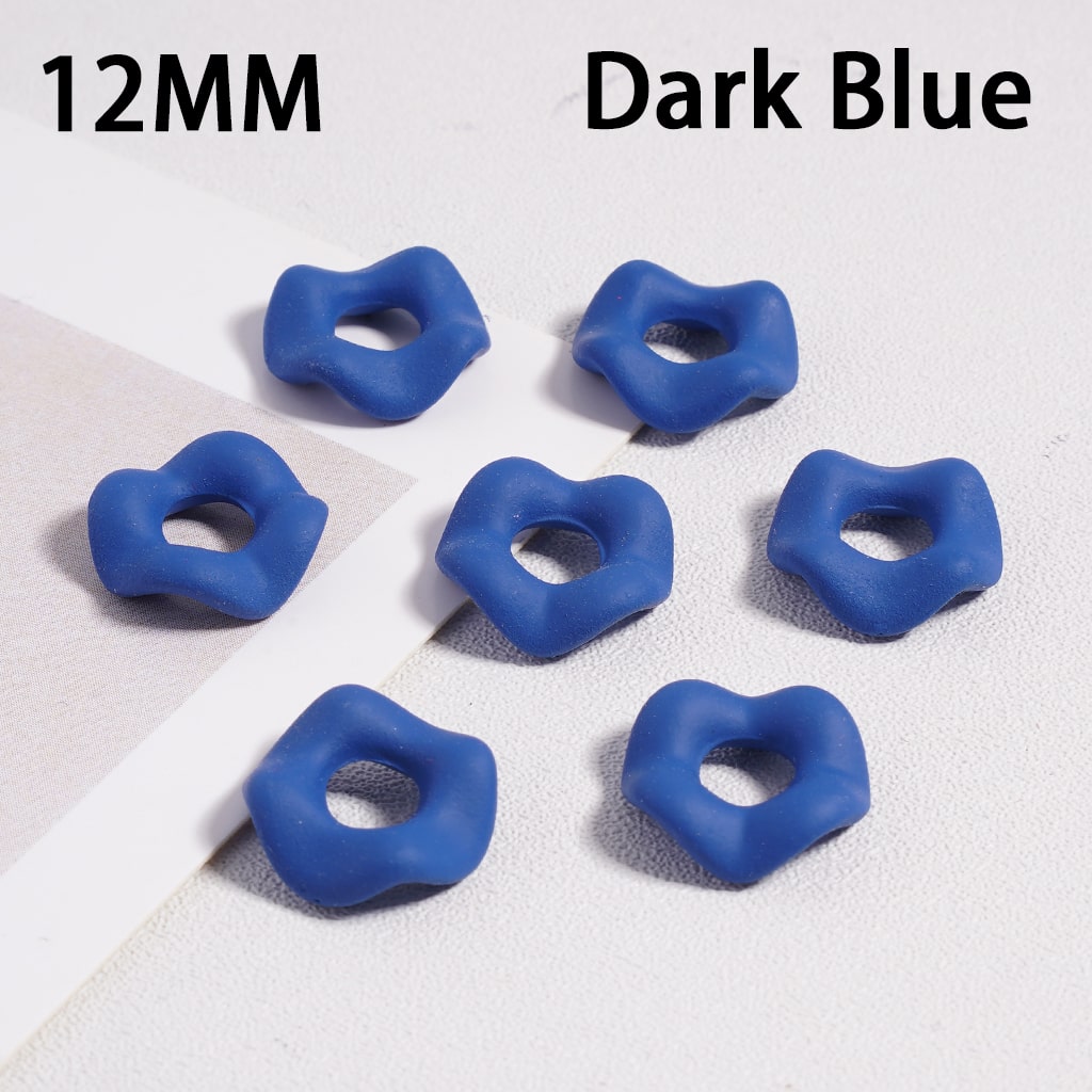 Acrylic Spacer Beads Rubber Painted Wavy Shape, Solid Color, 12MM (Single Color is available for 500pcs(Whole Bag) Only)