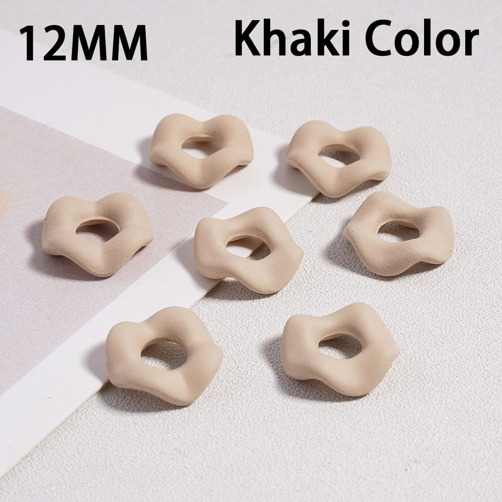 Acrylic Spacer Beads Rubber Painted Wavy Shape, Solid Color, 12MM (Single Color is available for 500pcs(Whole Bag) Only)
