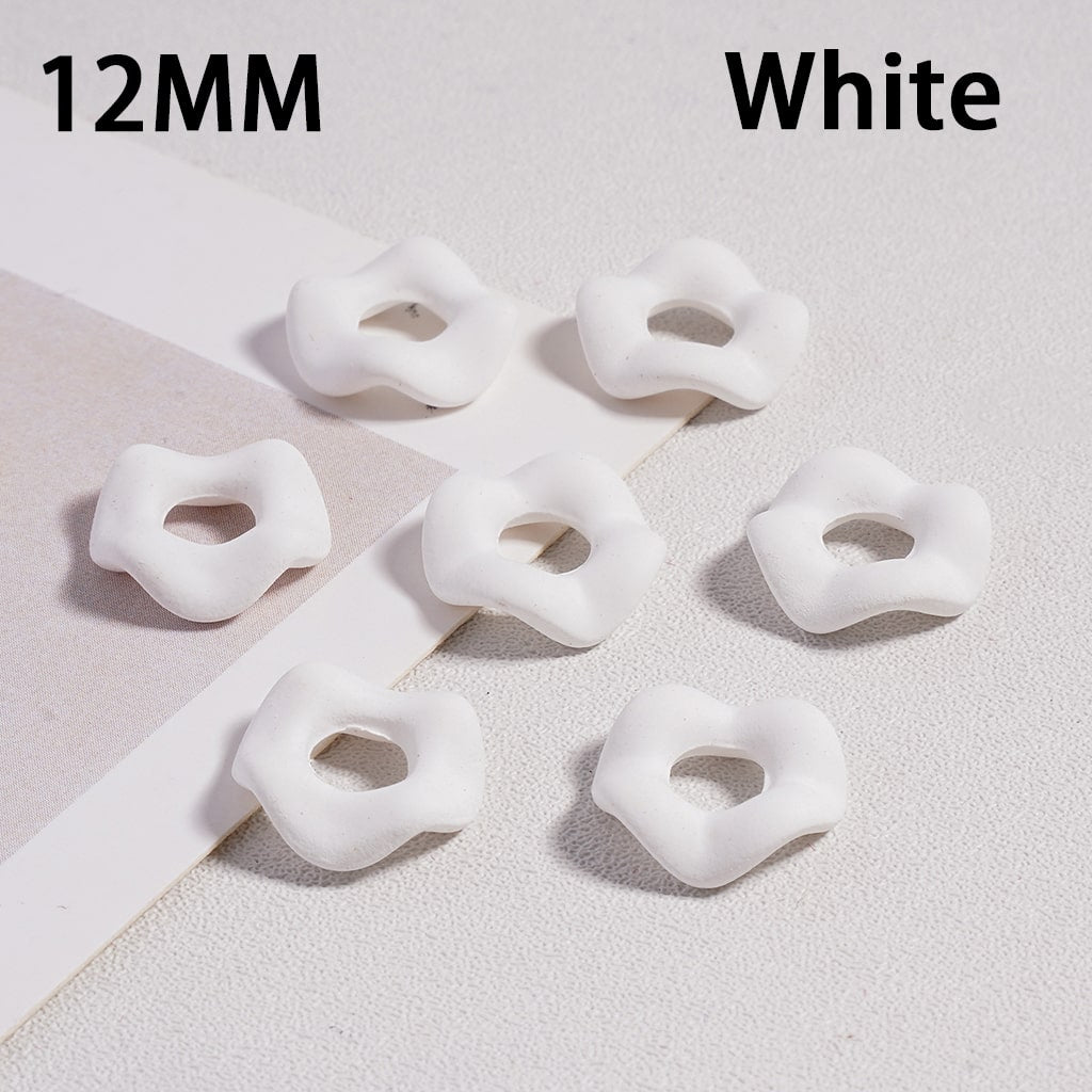 Acrylic Spacer Beads Rubber Painted Wavy Shape, Solid Color, 12MM (Single Color is available for 500pcs(Whole Bag) Only)