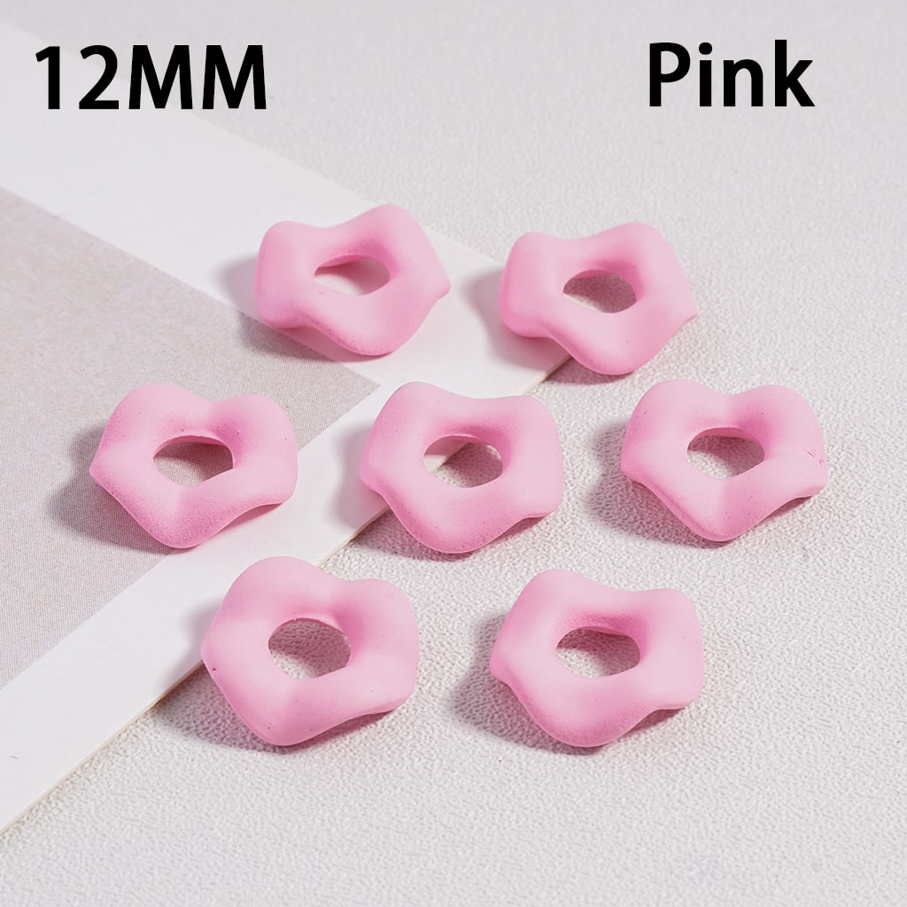 Acrylic Spacer Beads Rubber Painted Wavy Shape, Solid Color, 12MM (Single Color is available for 500pcs(Whole Bag) Only)