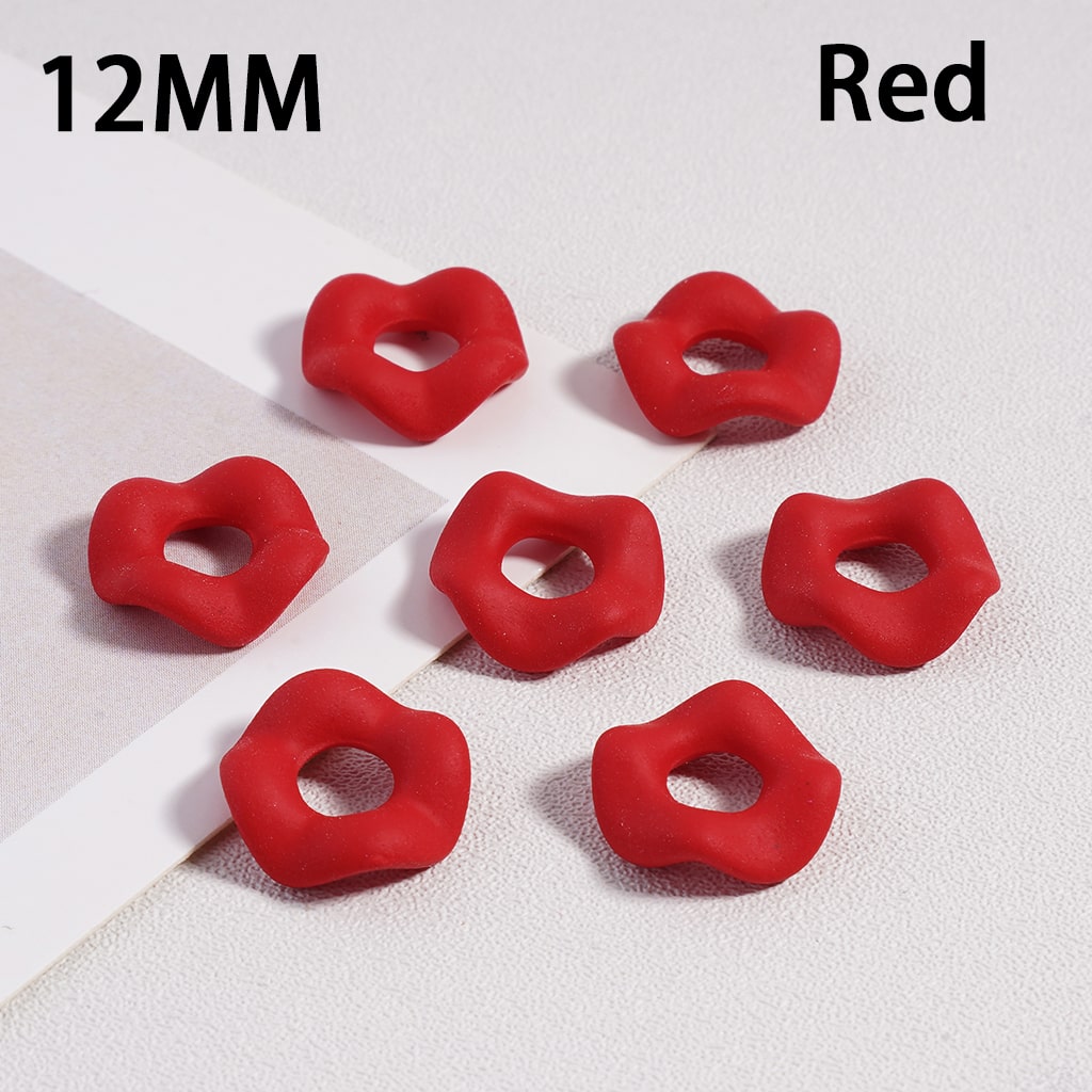 Acrylic Spacer Beads Rubber Painted Wavy Shape, Solid Color, 12MM (Single Color is available for 500pcs(Whole Bag) Only)