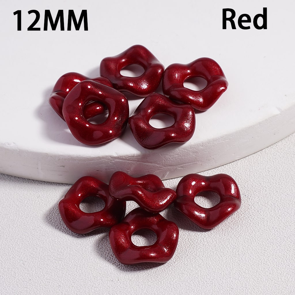 Acrylic Spacer Beads Wavy Shape, Dark Color Series, 12MM (Single Color is available for 500pcs(Whole Bag) Only)